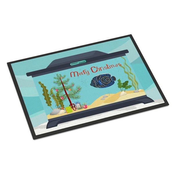 Carolines Treasures 18 x 27 in. Emperor Angelfish Merry Christmas Indoor or Outdoor Mat CK4508MAT - main